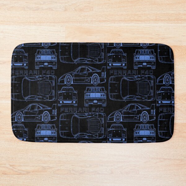 Item preview, Ferrari F40 Technical Blueprint – Blue Line Art designed and sold by jubileuuu.