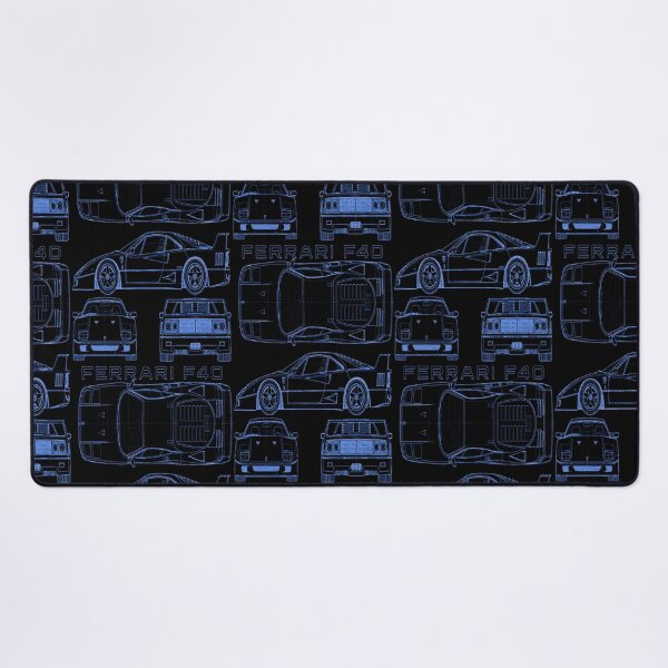 Item preview, Ferrari F40 Technical Blueprint – Blue Line Art designed and sold by jubileuuu.