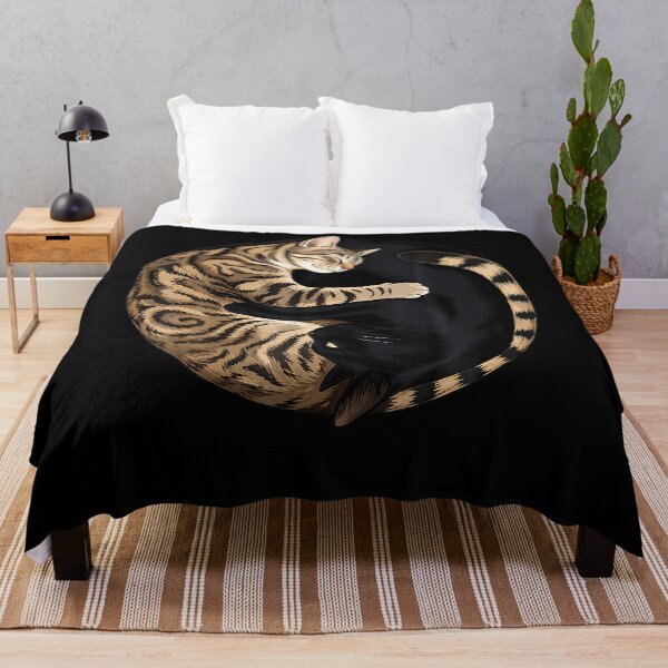 Item preview, Yin Yang Cats Tabby Black Cat Balance Harmony designed and sold by Lhwatsrdina.