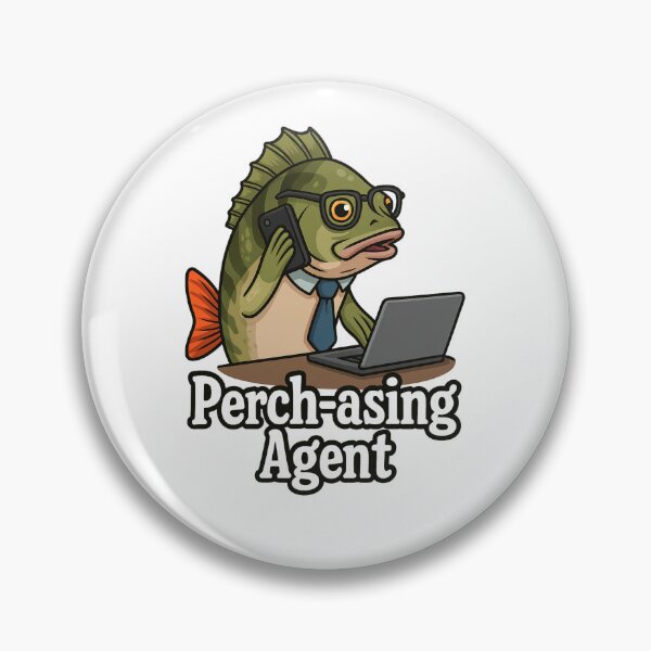 Item preview, Perch-asing Agent | Funny Business Fish Sticker for Office Humor & Work Gifts designed and sold by TeeCraftTeeCo.