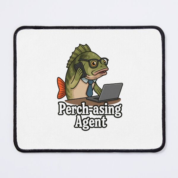 Item preview, Perch-asing Agent | Funny Business Fish Sticker for Office Humor & Work Gifts designed and sold by TeeCraftTeeCo.