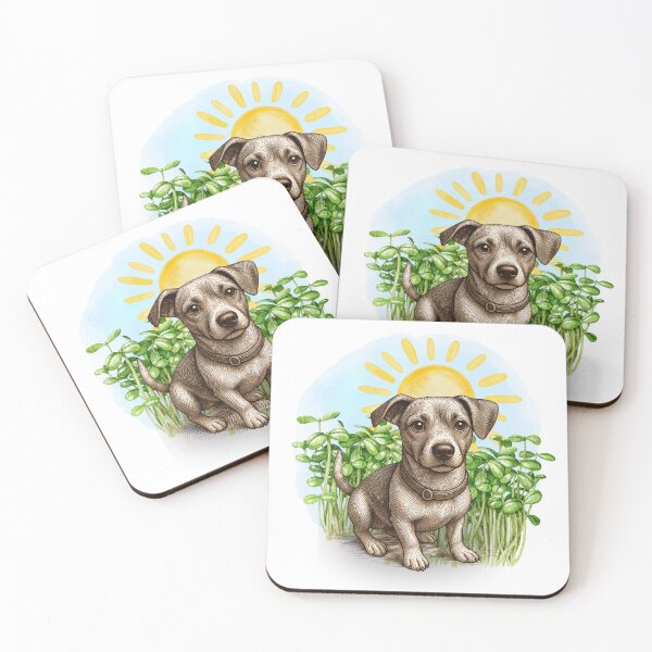 Item preview, Jack Russell/Beagle Mix in field with sun designed and sold by jwturcott.