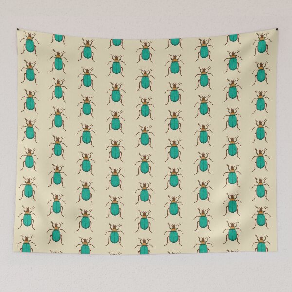 Item preview, Vintage Botanical Teal Beetle Bug Illustration designed and sold by Cecelia Hotzler.