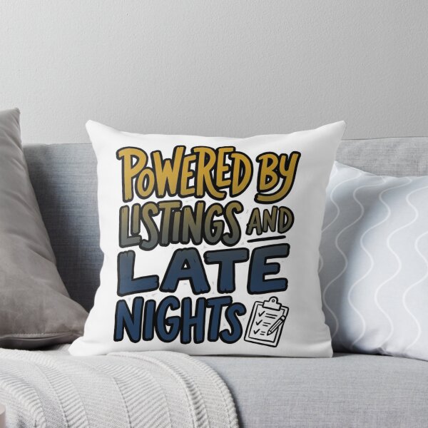 Item preview, Powered By Listings And Late Nights Funny Quote designed and sold by StickVerse by Owais.