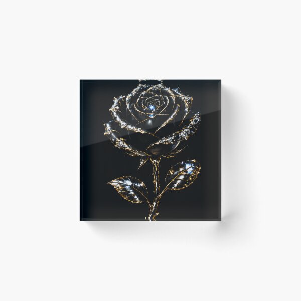 Item preview, Regal Black Rose – Black & Gold Gothic Floral Art designed and sold by TheLumina.