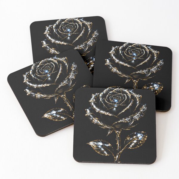 Item preview, Regal Black Rose – Black & Gold Gothic Floral Art designed and sold by TheLumina.