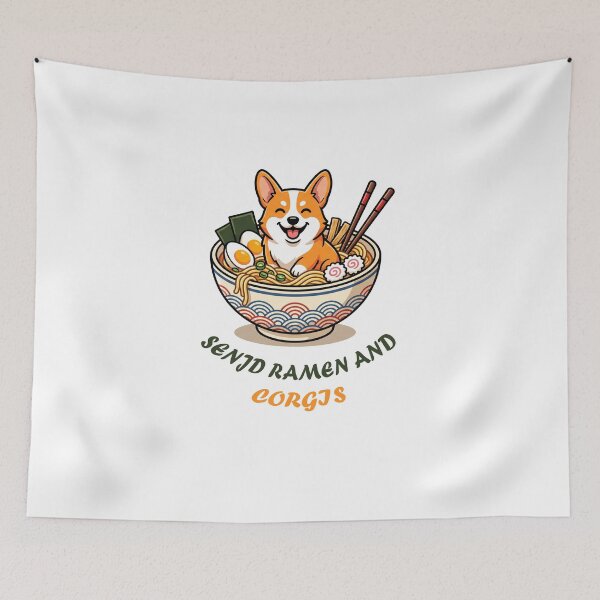 Item preview, Send Ramen And Corgis Cute Japanese Food Dog T-Shirt designed and sold by fowzi shokri.