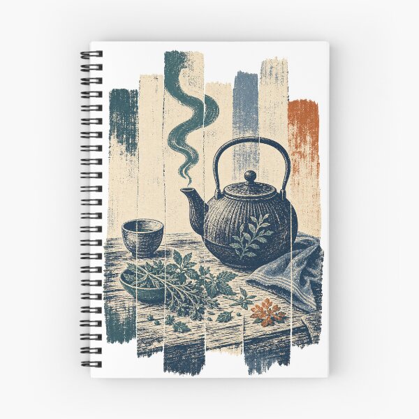 Item preview, Steaming Teapot on the Herb Table Dark Cottagecore designed and sold by VisualArtsOasis.