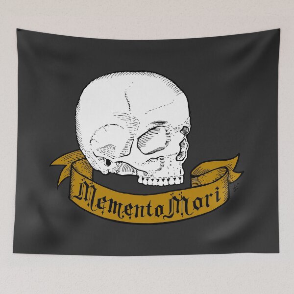 Item preview, Memento Mori Skull designed and sold by Murmur Ink Crow.