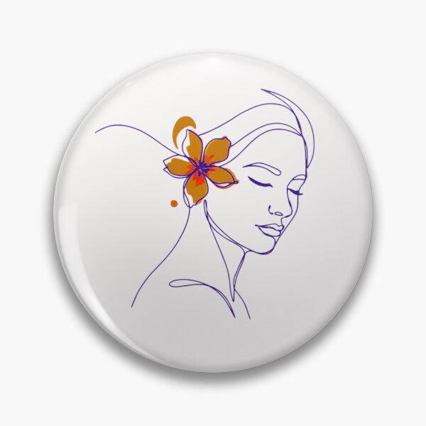 Item preview, Orange Flower Girl Line Drawing designed and sold by Tom-Apex-Art.