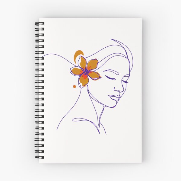 Item preview, Orange Flower Girl Line Drawing designed and sold by Tom-Apex-Art.