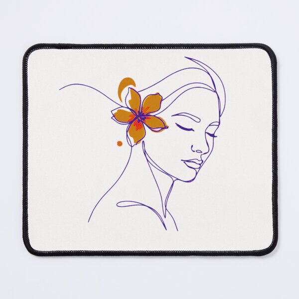 Item preview, Orange Flower Girl Line Drawing designed and sold by Tom-Apex-Art.