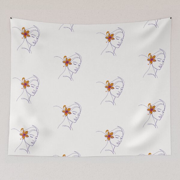 Item preview, Orange Flower Girl Line Drawing designed and sold by Tom-Apex-Art.