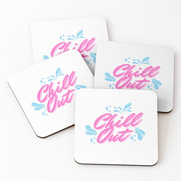 Item preview, Chill Out - Retro 80s Summer Pink & Blue Typography Graphic designed and sold by Velouria Universe.