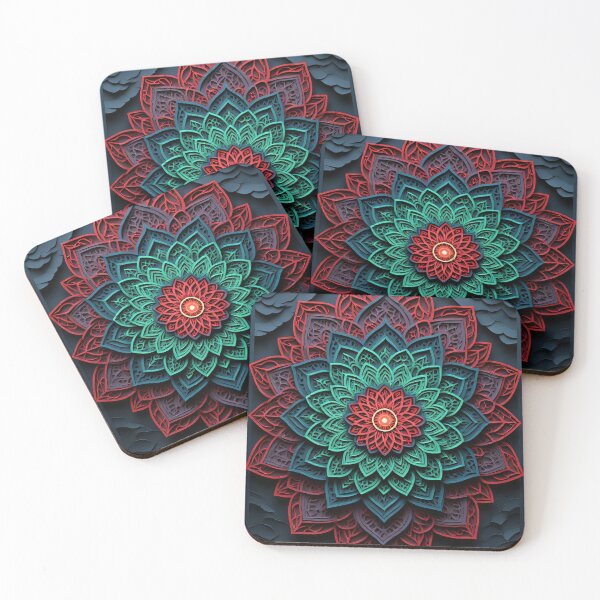 Item preview, A colorful, multi-layered mandala flower in 3D style. designed and sold by Mianku | Für das Leben.