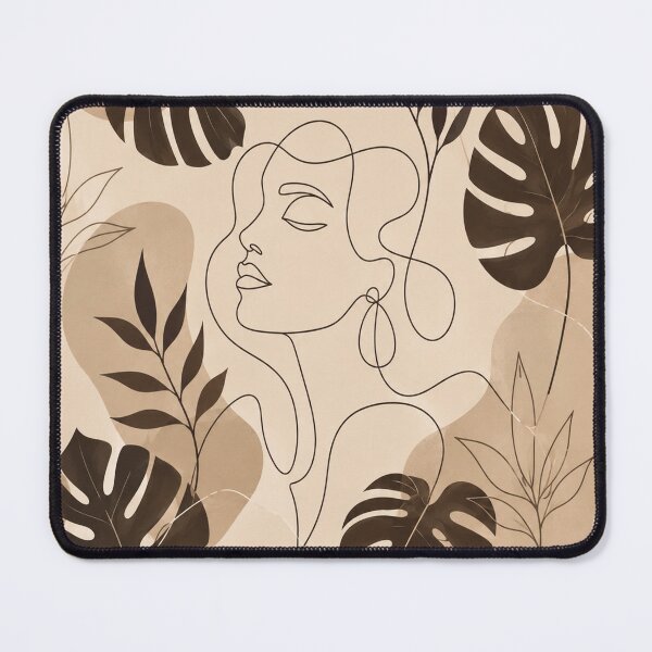 Item preview, Minimalist Line Art Woman & Foliage designed and sold by teemix.