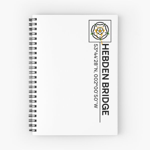 Item preview, Hebden Bridge GPS Coordinates White Rose Urban Typography Design designed and sold by OnHeathAndMoor.