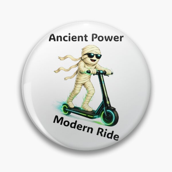 Item preview, Funny Mummy Riding Electric Scooter – Ancient Power Modern Ride Halloween Design designed and sold by Buli89.