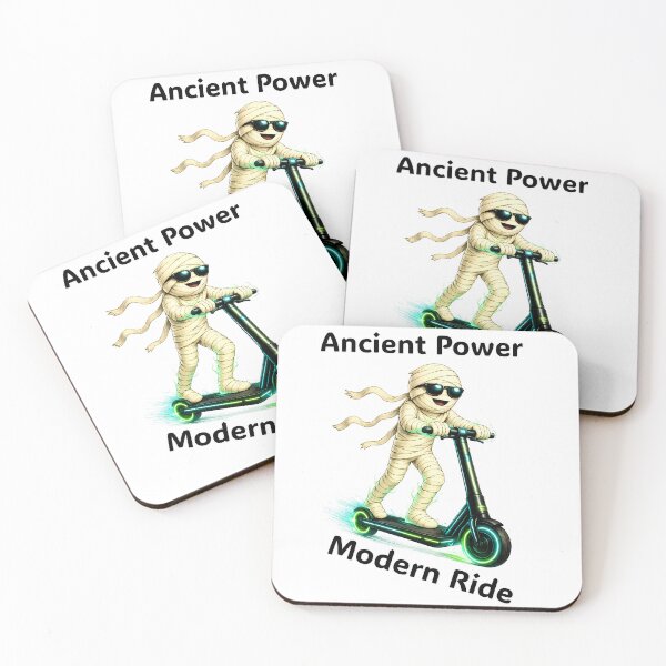 Item preview, Funny Mummy Riding Electric Scooter – Ancient Power Modern Ride Halloween Design designed and sold by Buli89.