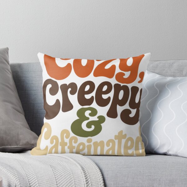 Item preview, Cozy, Creepy & Caffeinated | Retro Fall Typography designed and sold by Kiinaaa.