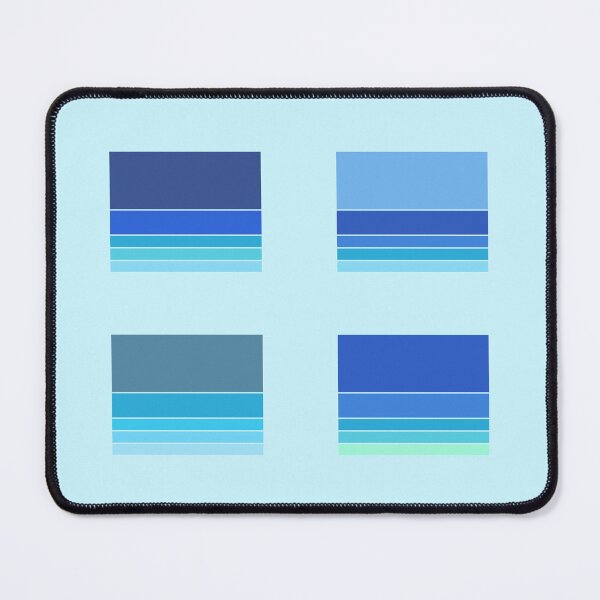 Item preview, Retro Ocean Coastal Stripes Summer Vibes Blues x 4 Rectangles designed and sold by Beachy.
