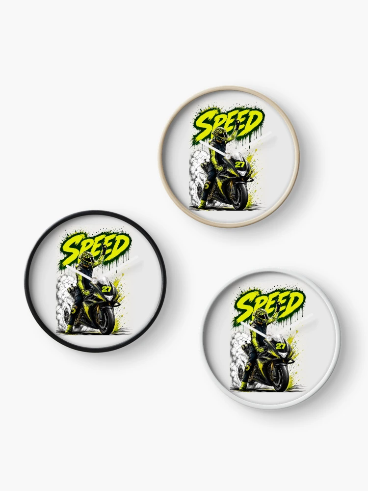 Thumbnail 3 of 4, Clock, Speed Motorcycle Rider – High Speed Racing Adventure designed and sold by anemiche.