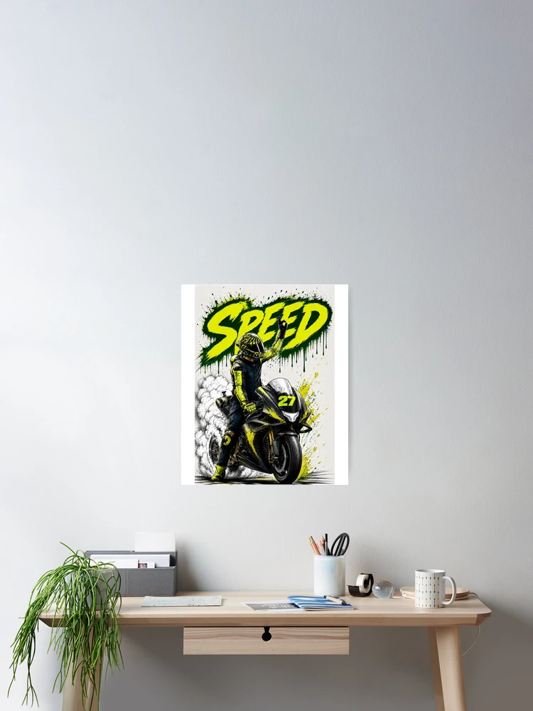 Thumbnail 2 of 3, Poster, Speed Motorcycle Rider – High Speed Racing Adventure designed and sold by anemiche.