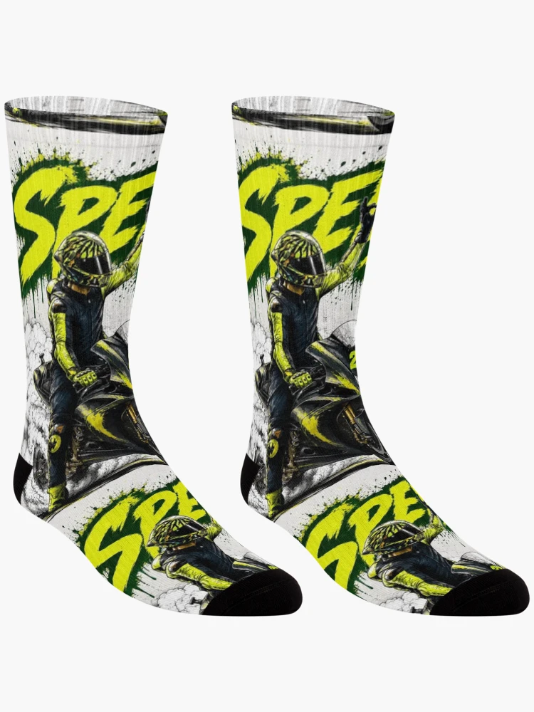 Thumbnail 3 of 5, Socks, Speed Motorcycle Rider – High Speed Racing Adventure designed and sold by anemiche.