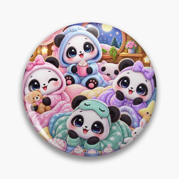 Item preview, Cute Kawaii Panda Sleepover Sticker – Cozy Treehouse Friends designed and sold by Sidra digital art 8277237.
