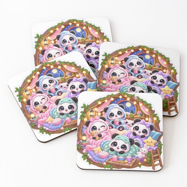 Item preview, Cute Kawaii Panda Sleepover Sticker – Cozy Treehouse Friends designed and sold by Sidra digital art 8277237.