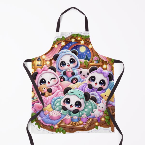 Item preview, Cute Kawaii Panda Sleepover Sticker – Cozy Treehouse Friends designed and sold by Sidra digital art 8277237.