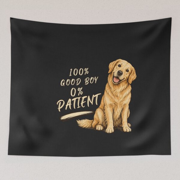 Item preview, 100% Good Boy 0% Patient Funny Dog Shirt | Golden Retriever Meme Design designed and sold by AdicretorDesign.