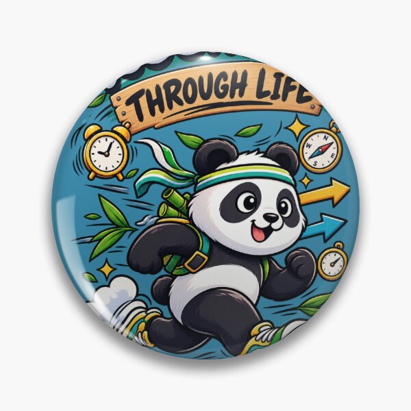 Item preview, Rushing Through Life Panda – Funny Running Panda Inspirational Quote designed and sold by FatmaAhmed90.