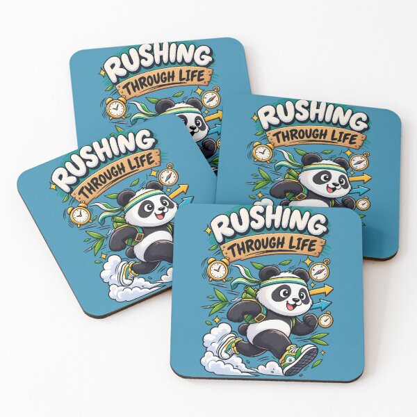 Item preview, Rushing Through Life Panda – Funny Running Panda Inspirational Quote designed and sold by FatmaAhmed90.
