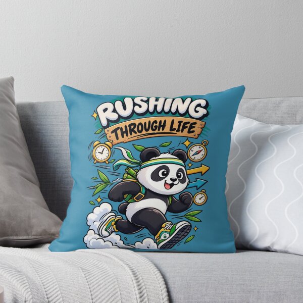 Item preview, Rushing Through Life Panda – Funny Running Panda Inspirational Quote designed and sold by FatmaAhmed90.