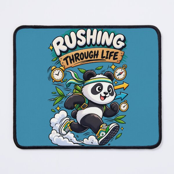 Item preview, Rushing Through Life Panda – Funny Running Panda Inspirational Quote designed and sold by FatmaAhmed90.