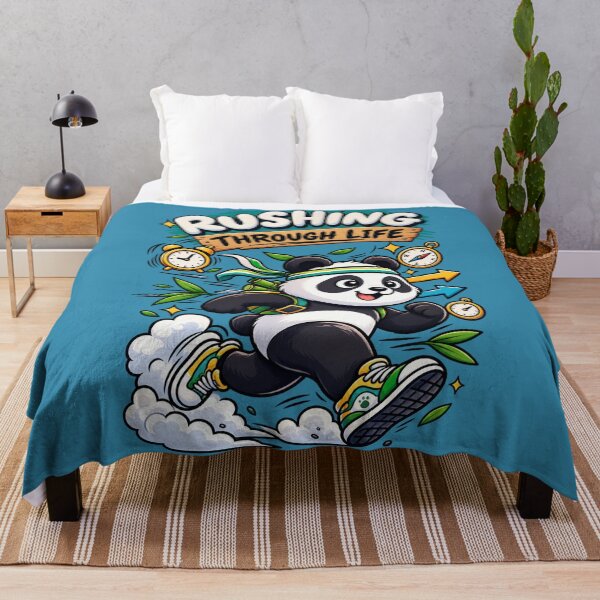 Item preview, Rushing Through Life Panda – Funny Running Panda Inspirational Quote designed and sold by FatmaAhmed90.