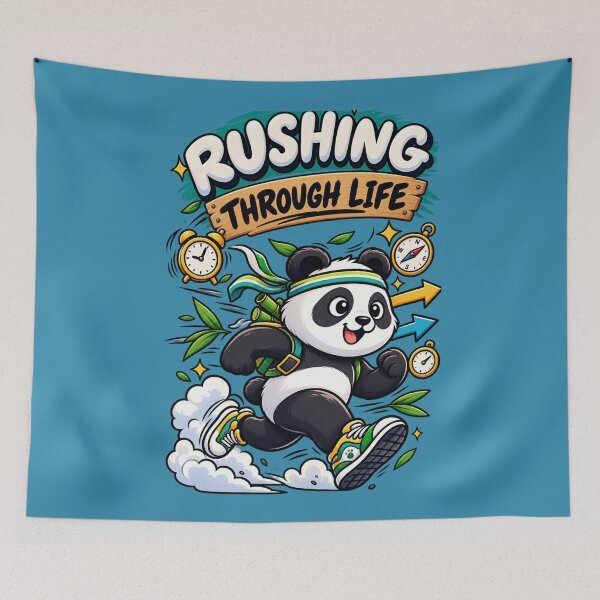 Item preview, Rushing Through Life Panda – Funny Running Panda Inspirational Quote designed and sold by FatmaAhmed90.