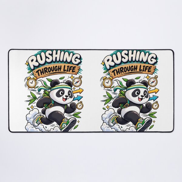 Item preview, Rushing Through Life Panda – Funny Running Panda Inspirational Quote designed and sold by FatmaAhmed90.