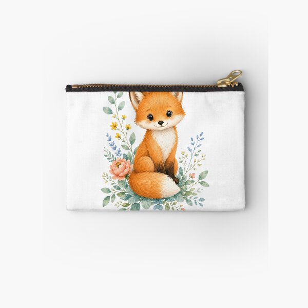 Item preview, Cute fox with flowers designed and sold by ABCrazyShop.