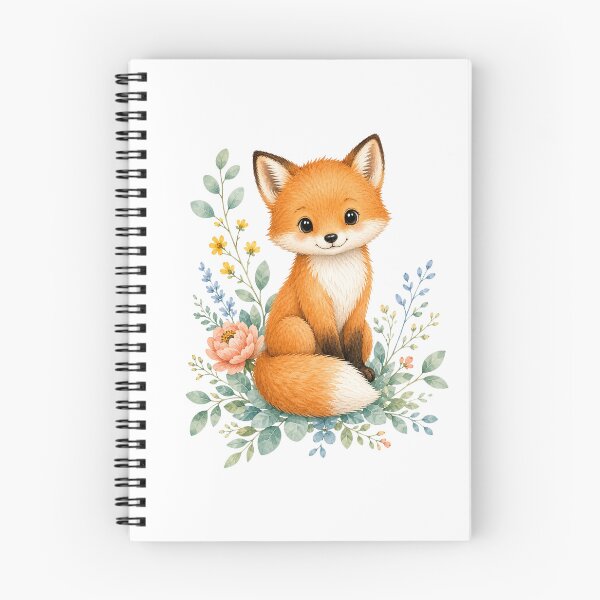 Item preview, Cute fox with flowers designed and sold by ABCrazyShop.