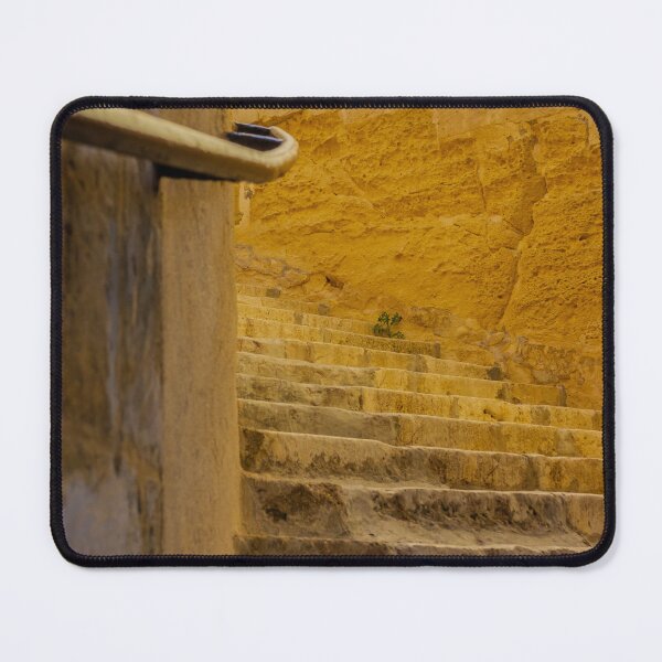 Item preview, Stone Steps And Historic Staircase In A Warm Mediterranean Alley With Handrail And Shadow designed and sold by Nmallia.