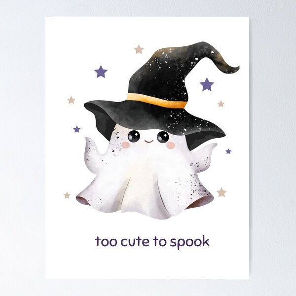 Item preview, Kawaii Watercolor Halloween Ghost Graphic designed and sold by Velouria Universe.