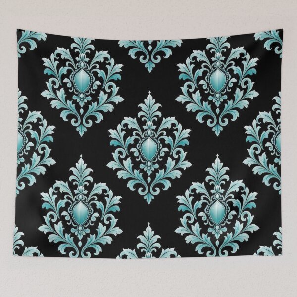 Item preview, Aqua-Black Baroque & Damask designed and sold by DesignsByPrnces.