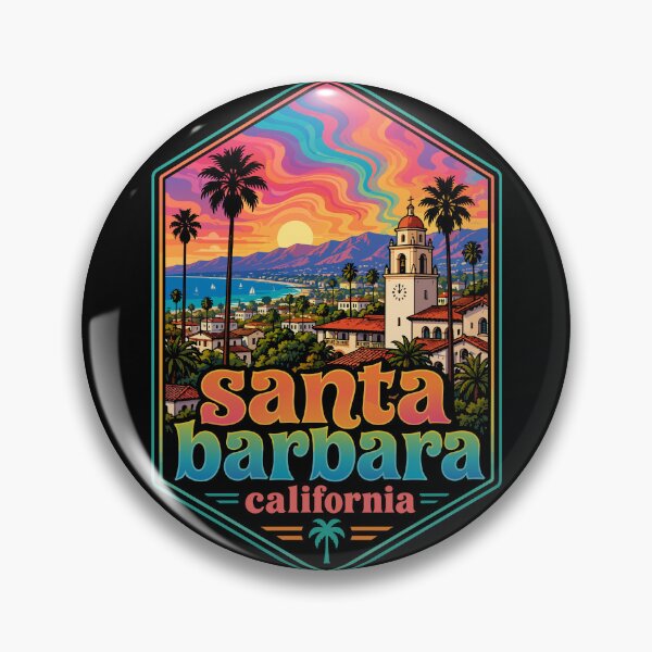 Item preview, Santa Barbara California USA Trippy Art Travel designed and sold by TomFrontierArt.