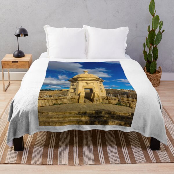 Item preview, Historic Stone Sentry Box Overlooking Mediterranean Harbour With Blue Sky in Malta Cityscape designed and sold by Nmallia.