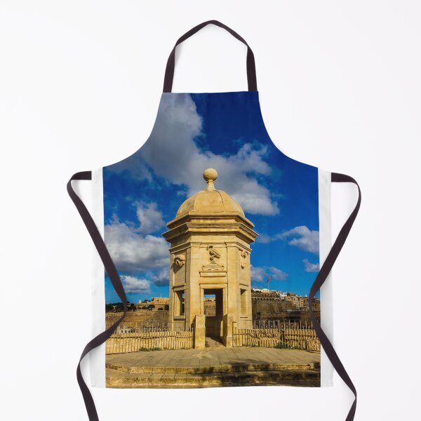Item preview, Historic Stone Sentry Box Overlooking Mediterranean Harbour With Blue Sky in Malta Cityscape designed and sold by Nmallia.