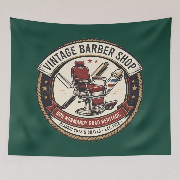 Item preview, Vintage Barber Shop Retro Shaving Sign designed and sold by Normandy Road Heritage.