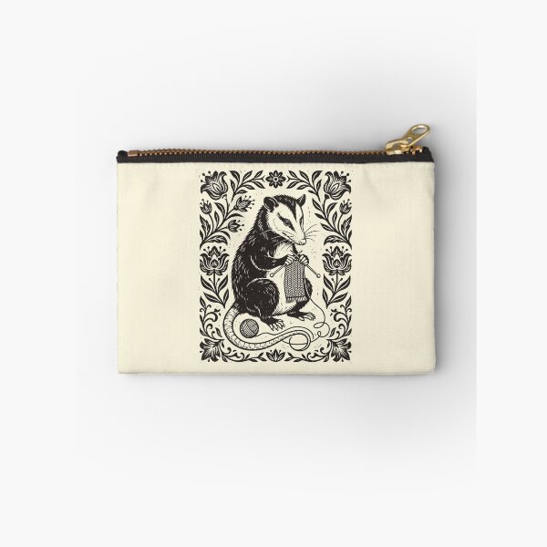 Item preview, Knitting Opossum Funny Linocut Possum Knitter Yarn designed and sold by Y-Vibes.