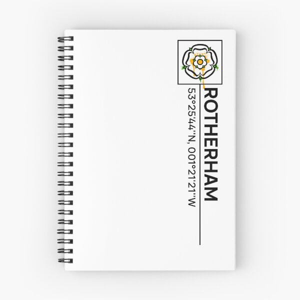 Item preview, Rotherham GPS Coordinates White Rose Urban Typography Design designed and sold by OnHeathAndMoor.